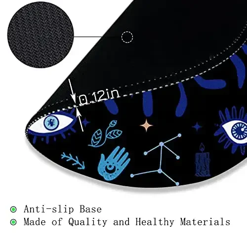 Evil Eye Round Mouse Pads for Desk, Cute Small Mousepad for Laptop Gaming Men, with Stitched Edge Non-Slip Rubber Base, Evil Eye Home Office Decor Desk Accessories Cute Office Supplies Gift for Women - 6