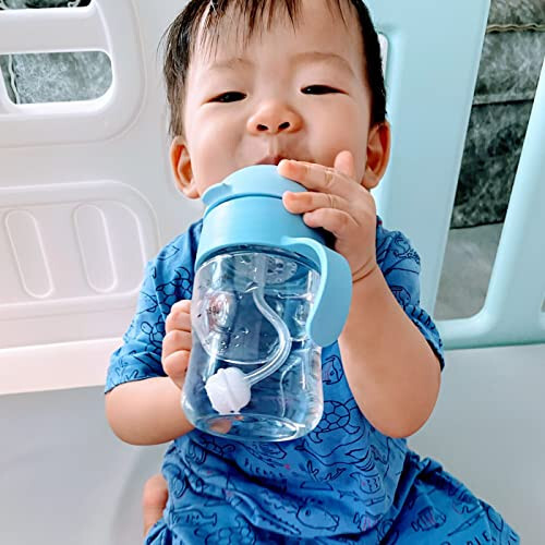 Evorie Tritan Baby Sippy Cup Weighted Gravity Straw Toddler Beginner Training Bottle, 7 Oz Leakproof Award Winning Infant Water Bottle with Handles for 6 months above - 20