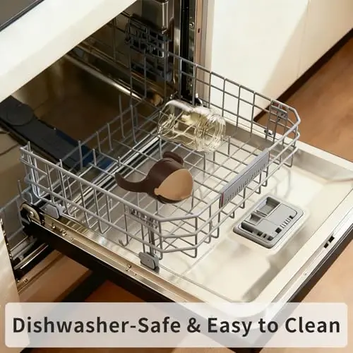 Evorie Tritan Weighted Straw Sippy Cup chaqaloqlar va yosh bolalar uchun dastali, 6 oylik va undan katta bolalar uchun somonli, to'kilmaydigan chaqaloq suv idishi, 7 Oz, chaqaloqlarni o'rgatish uchun suv idishi (jigarrang) - 5