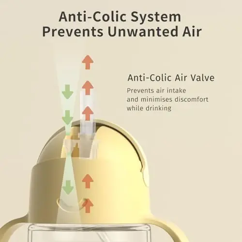 Evorie Tritan Weighted Straw Sippy Cup with Handles for Baby and Toddlers, Spill Proof Baby Water Bottle with Straw for 6 months and up, 7 Oz, Infant Training Water Bottle (Lemon Yellow) - 5