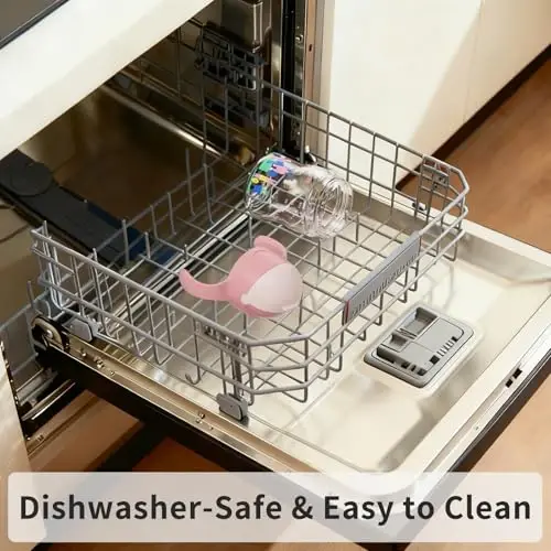 Evorie Tritan Weighted Straw Sippy Cup with Handles for Baby and Toddlers, Spill Proof Baby Water Bottle with Straw for 6 months and up, 7 Oz, Infant Training Water Bottle (Pink Fairy tale) - 4