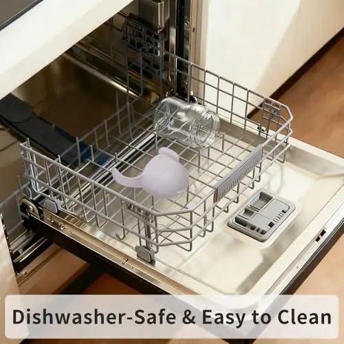 Evorie Tritan Weighted Straw Sippy Cup with Handles for Baby and Toddlers, Spill Proof Baby Water Bottle with Straw for 6 months and up, 7 Oz, Infant Training Water Bottle (Taro Purple) - 4