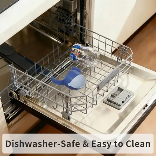 Evorie Tritan Weighted Straw Sippy Cup with Handles for Baby and Toddlers, Spill Proof Baby Water Bottle with Straw for 6 months and up, 7 Oz, Infant Training Water Bottle (Wathet) - 4