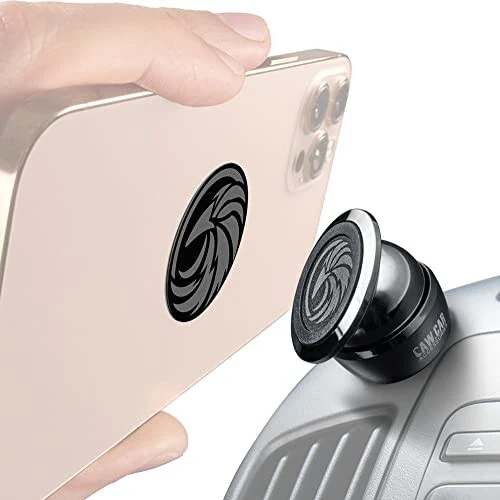 Universal Car Phone Mount Magnetic - All-Metal Car Mount for Smartphone & GPS - Cell Phone Holder for Car Dashboard. +100 to Safeness & Comfort - CAW.CAR Accessories