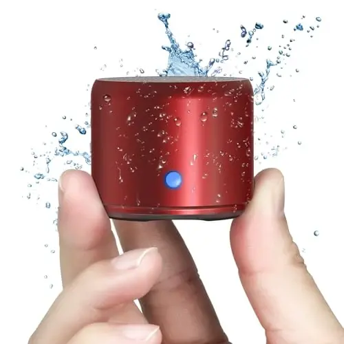 EWA Travel Case Packed, A106 Pro Portable Bluetooth Speaker with Custom Bass Radiator, Brief Design, IP67 Waterproof, Perfect Mini Speaker for Shower, Room, Bike, Car (Red) - 1