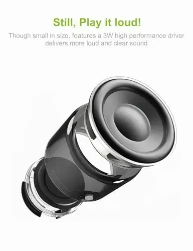 EWA Travel Case Packed, A106 Pro Portable Bluetooth Speaker with Custom Bass Radiator, Brief Design, IP67 Waterproof, Perfect Mini Speaker for Shower, Room, Bike, Car (Red) - 3