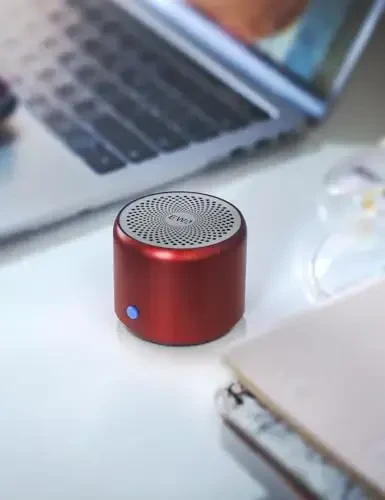 EWA Travel Case Packed, A106 Pro Portable Bluetooth Speaker with Custom Bass Radiator, Brief Design, IP67 Waterproof, Perfect Mini Speaker for Shower, Room, Bike, Car (Red) - 6