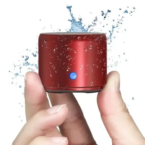 EWA Travel Case Packed, A106 Pro Portable Bluetooth Speaker with Custom Bass Radiator, Brief Design, IP67 Waterproof, Perfect Mini Speaker for Shower, Room, Bike, Car (Red) - 1