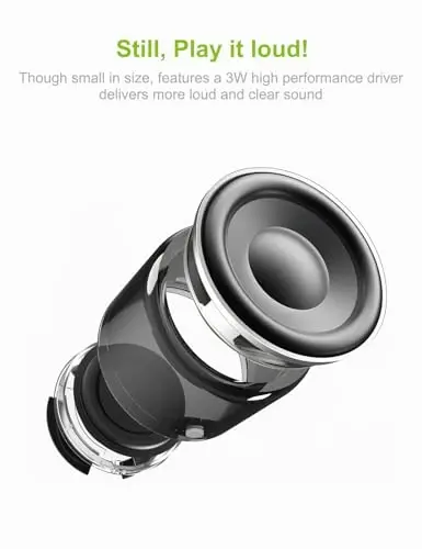 EWA Travel Case Packed, A106 Pro Portativ Bluetooth Dinamigi, Maxsus Bass Radiator bilan, Qisqa Dizayn, IP67 Suv o'tkazmaydigan, Dush, Xona, Velosiped, Mashina uchun ideal Mini Dinamik (Qizil) - 3