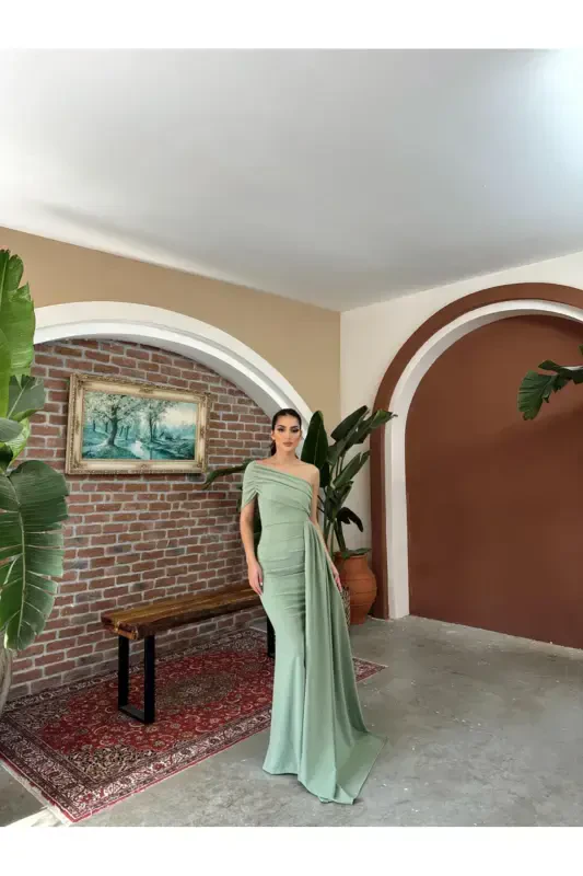 Ewo Kuyruqli Yelkali Bir Yelkali Ko'k Safir-MINT - 3