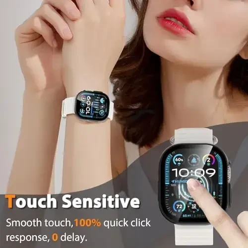 EWUONU 2 Pack Hard Case for Apple Watch Ultra 3/2/Ultra 49mm Screen Protector, Tempered Glass Bumper Anti-Scratch HD Ultra-Thin Protective Face Cover for iWatch Ultra 3/2/1 49mm, Black - 6