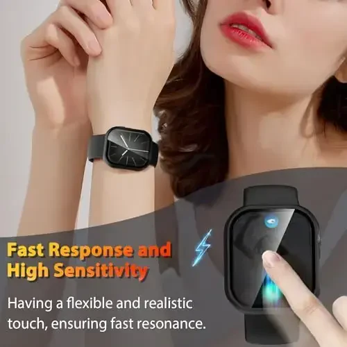 EWUONU Apple Watch Series 11 (2025) Series 10 46mm uchun 2 ta qattiq g'ilof, закалённое стекло ekran himoyachisi, chizishga qarshi HD ultra yupqa himoya qoplamasi iWatch Series 11/10 46mm, qora - 6