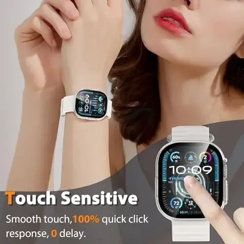 EWUONU Apple Watch Ultra 3/2/Ultra 49mm uchun 2 ta qattiq g'ilof, закалённое shisha himoya, tirnalishga qarshi HD ультра-ингичка himoya qopqog'i iWatch Ultra 3/2/1 49mm uchun, shaffof - 6