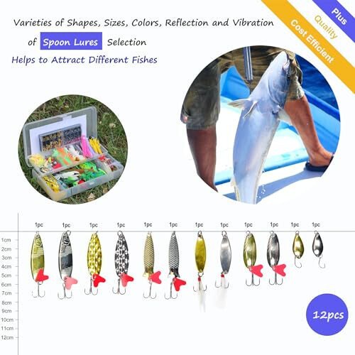 EXAURAFELIS Fishing Lure Fishing Lures kit Lure Set for Bass Trout Salmon Freshwater Fish Tackle Box Shrimp Worm Bait Spoon Grasshopper Crankbait Jigs Hooks Fishing Gear and Equipment - 4