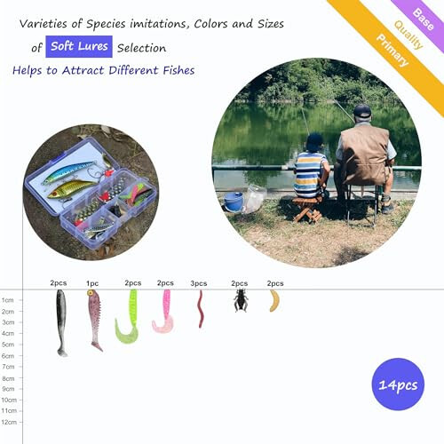 EXAURAFELIS Fishing Lure Fishing Lures kit Lure Set for Bass Trout Salmon Freshwater Fish Tackle Box Shrimp Worm Bait Spoon Grasshopper Crankbait Jigs Hooks Fishing Gear and Equipment - 5