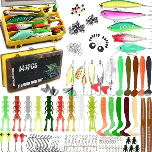 EXAURAFELIS Baliq ovlash uchun o'lja Baliq ovlash o'ljalari to'plami Bass Trout Salmon Chuchuk suv baliqlari uchun o'lja to'plami Qisqichbaqa chuvalchang o'ljasi Qoshiq chigirtka Krankbait Jiglar Ilgaklar Baliq ovlash uskunasi va jihozlari - 1