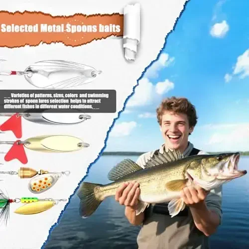 EXAURAFELIS Baliq ovlash uchun o'lja Baliq ovlash o'ljalari to'plami Bass Trout Salmon Chuchuk suv baliqlari uchun o'lja to'plami Qisqichbaqa chuvalchang o'ljasi Qoshiq chigirtka Krankbait Jiglar Ilgaklar Baliq ovlash uskunasi va jihozlari - 4