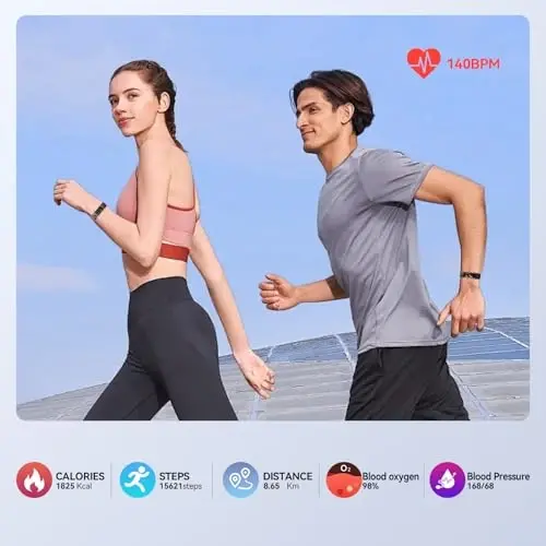 Excelpeakia Fitness Tracker, 25 Sports Modes, Heart Rate/Blood Oxygen and Pressure Monitor Sleep Step Tracker/Carolies Waterproof Smartwatch Smart Bracelet for Android and iOS Phone - 3
