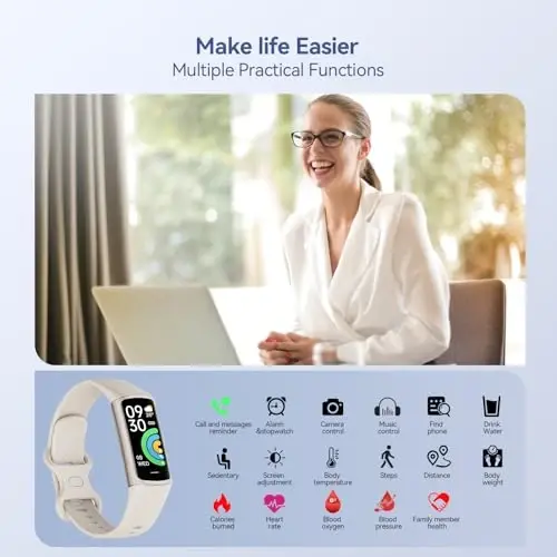 Excelpeakia Fitness Tracker, 25 ta sport rejimi, yurak urish tezligini/qon kislorodini va bosimni kuzatuvchi, uyqu, qadamlar/kaloriyalarni hisoblovchi, suv o'tkazmaydigan aqlli soat, aqlli bilaguzuk Android va iOS telefonlari uchun - 5