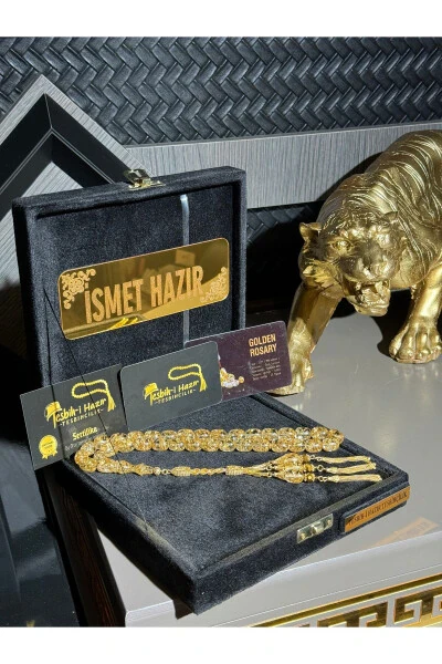 Exclusive design, 24 karat gold-plated beads, 14 karat gold-plated rosary. - 4