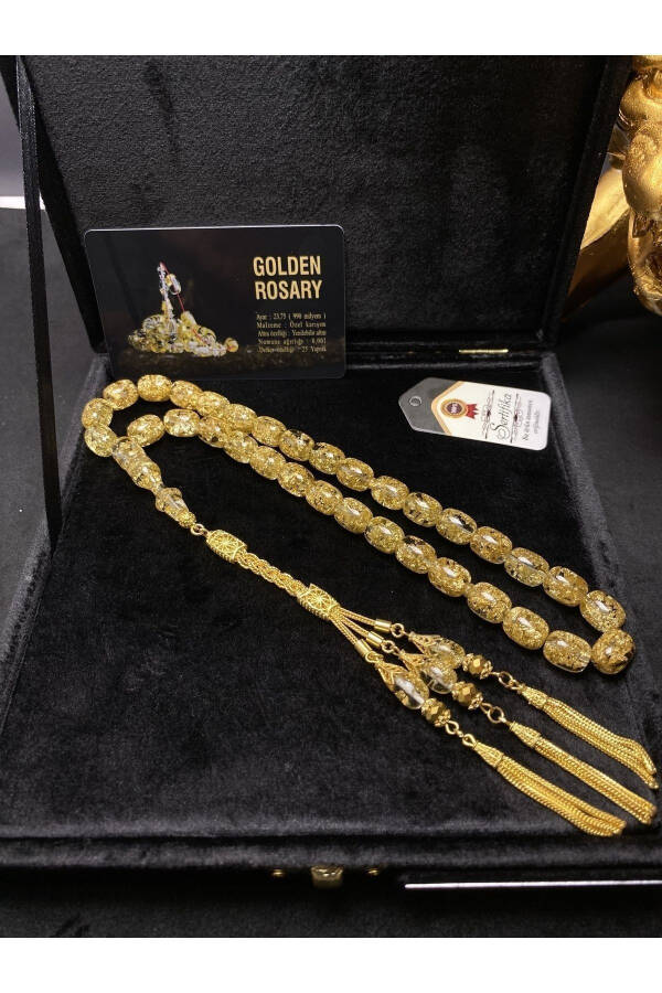 Exclusive design, 24 karat gold-plated beads, 14 karat gold-plated rosary. - 2