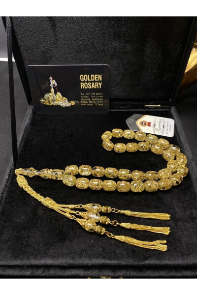 Exclusive design, 24 karat gold-plated beads, 14 karat gold-plated rosary. - 3