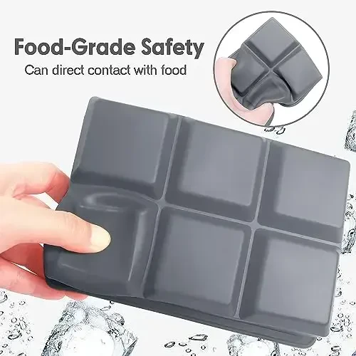 Excnorm Silicone Ice Cube Trays 3 Pack - Large Size Silicone Ice Cube Molds with Leak Proof Removable Lid Square Ice Cube Tray And BPA Free for Cocktail,Whiskey, Stackable Flexible Ice - 5