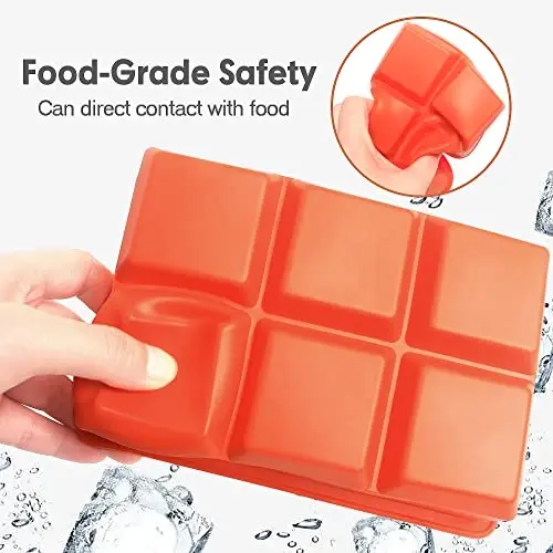 Excnorm Silicone Ice Cube Trays 3 Pack - Large Size Silicone Ice Cube Molds with Leak Proof Removable Lid Square Ice Cube Tray And BPA Free for Cocktail,Whiskey, Stackable Flexible Ice - 5