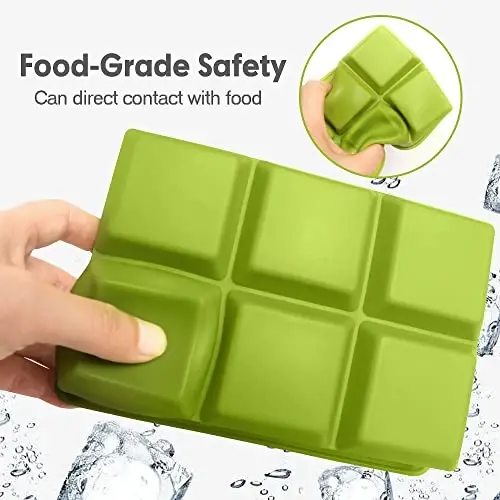 Excnorm Silicone Ice Cube Trays 3 Pack - Large Size Silicone Ice Cube Molds with Leak Proof Removable Lid Square Ice Cube Tray And BPA Free for Cocktail,Whiskey, Stackable Flexible Ice - 2