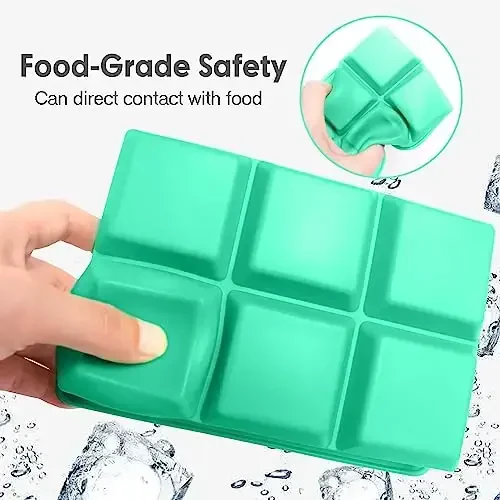 Excnorm Silicone Ice Cube Trays 3 Pack - Large Size Silicone Ice Cube Molds with Leak Proof Removable Lid Square Ice Cube Tray And BPA Free for Cocktail,Whiskey, Stackable Flexible Ice - 4