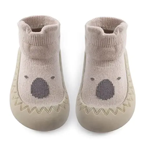 Exegawe Baby Sock Shoes Toddler Cartoon Soft Rubber Sole Non Slip Floor Slipper for Boys Girls First Walking - EXEGAWE