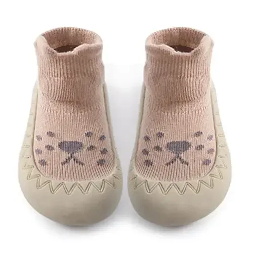 Exegawe Baby Sock Shoes Toddler Cartoon Soft Rubber Sole Non Slip Floor Slipper for Boys Girls First Walking - EXEGAWE