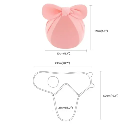 Exemaba 3-Pack Baby Swaddles for Newborns with Bow Hat Pink/Heart/Tulips | Cotton Sleep Sacks Nursery Swaddling Blanket for 0-3 Months Infant Girls Registry Essentials Adjustable & Easy Fastener - Exemaba (1)
