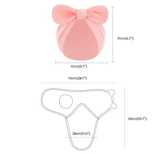 Exemaba 3-Pack Baby Swaddles for Newborns with Bow Hat Pink/Heart/Tulips | Cotton Sleep Sacks Nursery Swaddling Blanket for 0-3 Months Infant Girls Registry Essentials Adjustable & Easy Fastener - Exemaba (1)