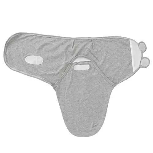 Exemaba 3-Pack Unisex Baby Swaddles for Newborns with Hat White/Grey/Blue | Cotton Sleep Sacks Nursery Swaddling Blanket for 0-3 Months Infant Registry Essentials Adjustable & Easy Fastener - Exemaba (1)