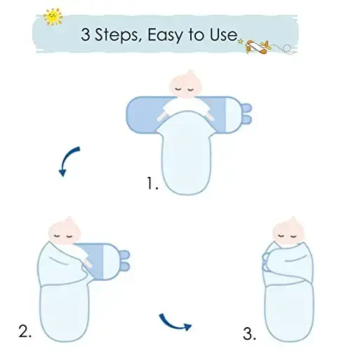 Exemaba Baby Swaddle Sleep Sack for 0-3 months 3-Pack Soft Cotton Yangi tug'ilgan chaqaloqlar uchun o'raladigan Swaddle Wrap Qizlar uchun - 7