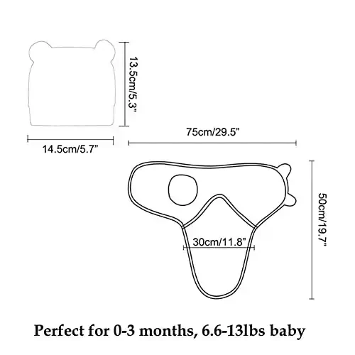 Exemaba Baby Swaddle Sleep Sack with Hat Set for 0-3 months 3-Pack Soft Cotton Newborn Wearable Swaddle Wrap for Girls Boys - 3