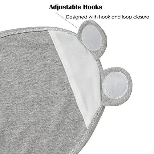 Exemaba Baby Swaddle Sleep Sack with Hat Set for 0-3 months 3-Pack Soft Cotton Newborn Wearable Swaddle Wrap for Girls Boys - 5