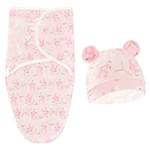 Exemaba Baby Swaddle Sleep Sack with Hat Set for 0-3 months 3-Pack Soft Cotton Newborn Wearable Swaddle Wrap for Girls Boys - MODAZONE (1)