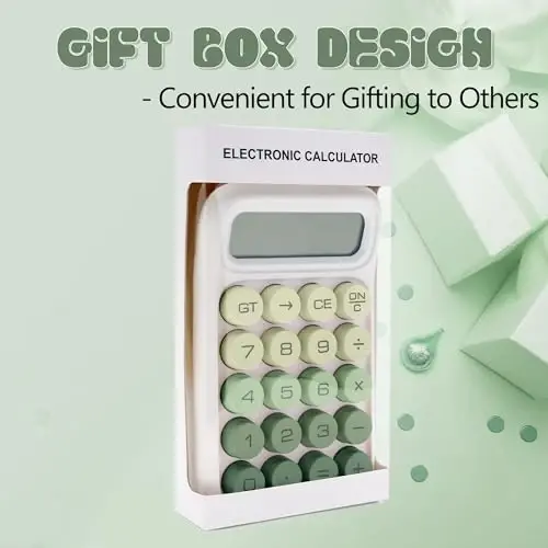 Exlliy Mechanical Switch Calculator, 10 Digits, Large LCD Display, Purple, Big Buttons, Aesthetic - 5