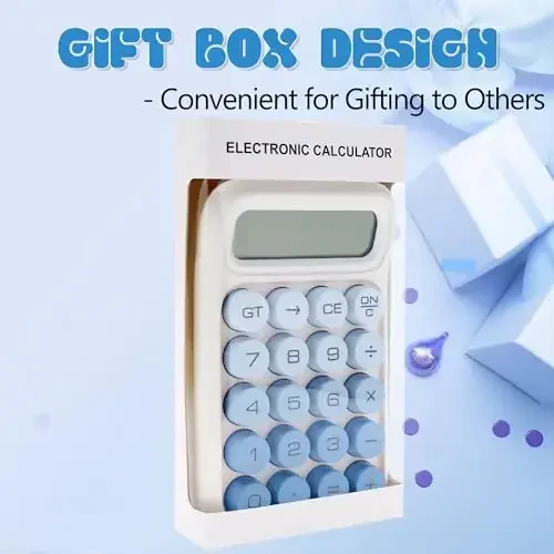 Exlliy Mechanical Switch Calculator, 10 Digits, Large LCD Display, Purple, Big Buttons, Aesthetic - 5