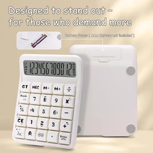 Exlliy Mechanical Switch Calculator, 12 Digit Large LCD Display, Big Buttons, Real Mechanical Keypad, Desktop Calculator for Office & Study - 4