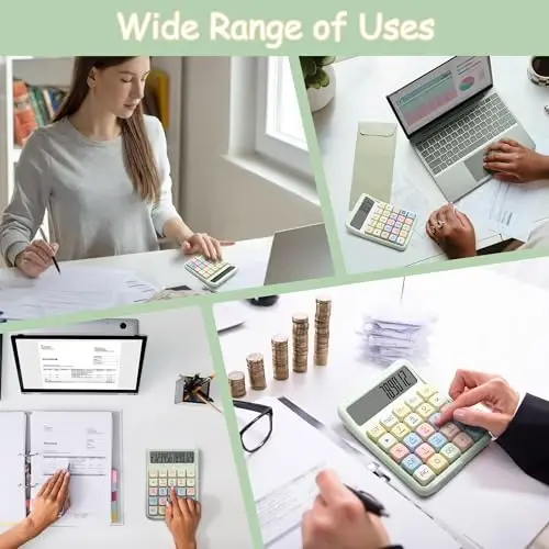 Exlliy Mechanical Switch Calculator, 12 Digit Large LCD Display, Big Buttons, Real Mechanical Keypad, Desktop Calculator for Office & Study - 5