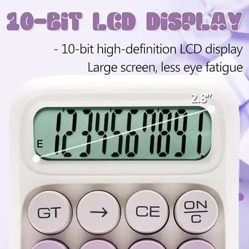 Exlliy Mechanical Switch Calculator,10 Digits,Large LCD Display,Purple Calculator Big Buttons,Cute Calculator,Calculators Desktop Calculator,Aesthetic CalculatorMechanical Switch (Gradient Purple, S) - 6