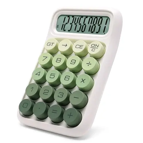 Exlliy Mechanical Switch Calculator, 10 Digits, Large LCD Display, Purple, Big Buttons, Aesthetic - 1