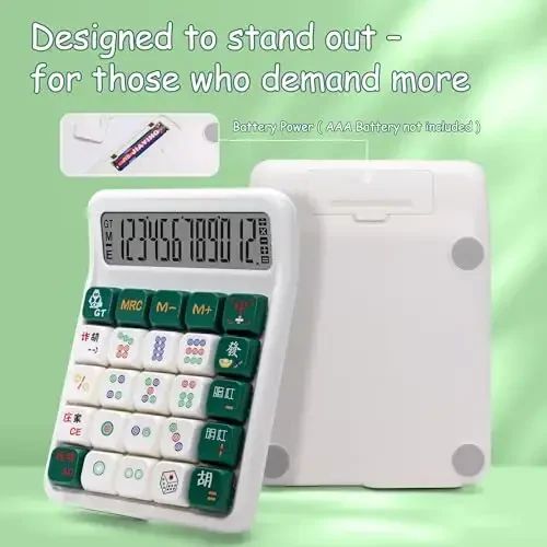 Exlliy Mechanical Switch Calculator, 12 Digit Large LCD Display, Big Buttons, Real Mechanical Keypad, Desktop Calculator for Office & Study - 4