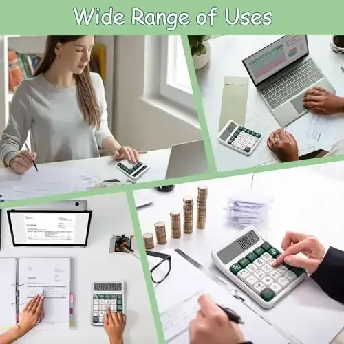 Exlliy Mechanical Switch Calculator, 12 Digit Large LCD Display, Big Buttons, Real Mechanical Keypad, Desktop Calculator for Office & Study - 5
