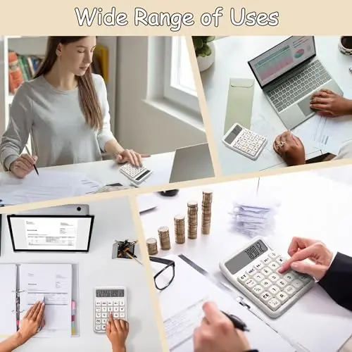 Exlliy Mechanical Switch Calculator, 12 Digit Large LCD Display, Big Buttons, Real Mechanical Keypad, Desktop Calculator for Office & Study - 5