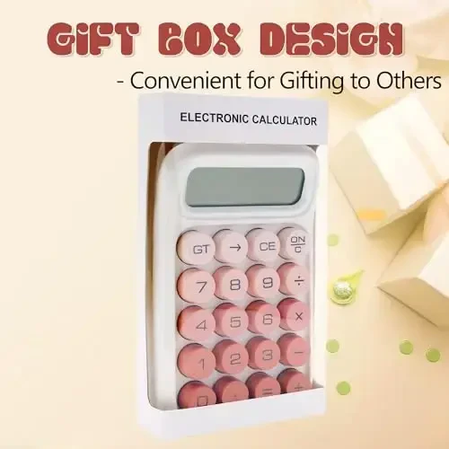 Exlliy Mexanik Kalit Kalkulyatori, 10 Xonali, Katta LCD Displey, Binafsha, Katta Tugmalar, Estetik - 5