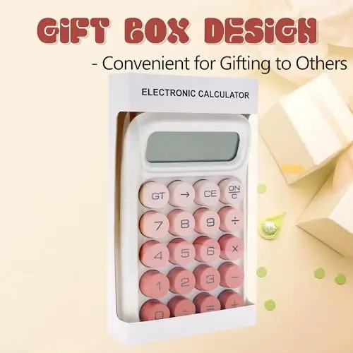 Exlliy Mexanik Kalit Kalkulyatori, 10 Xonali, Katta LCD Displey, Binafsha, Katta Tugmalar, Estetik - 5